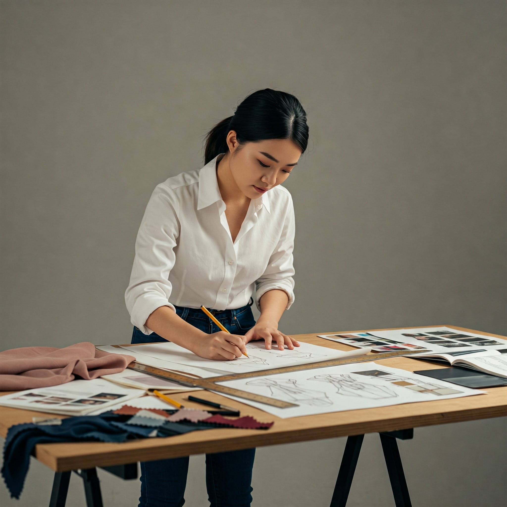 photo of Focused Articulation in Fashion Sketching